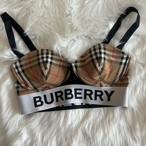 Burberry swim top. Sold out!!!!!! TOP ONLY size small. Worn once.
